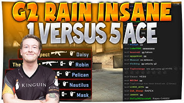 CS:GO - G2. Kinguin RAIN INSANE 1V5 VS ENVYUS w/ TWITCH CHAT