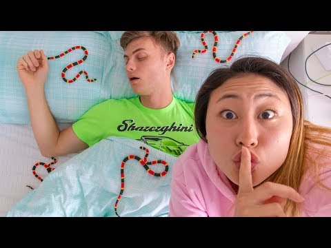 snakes-in-his-bed-prank!!-(he-cried)