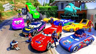 GTA 5 - Stealing SuperHero's McQueen Vehicles with Franklin! (Real Life Cars #63)