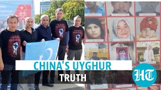 Protest against China slave camps, 'genocide' of Uyghurs, outside UN office