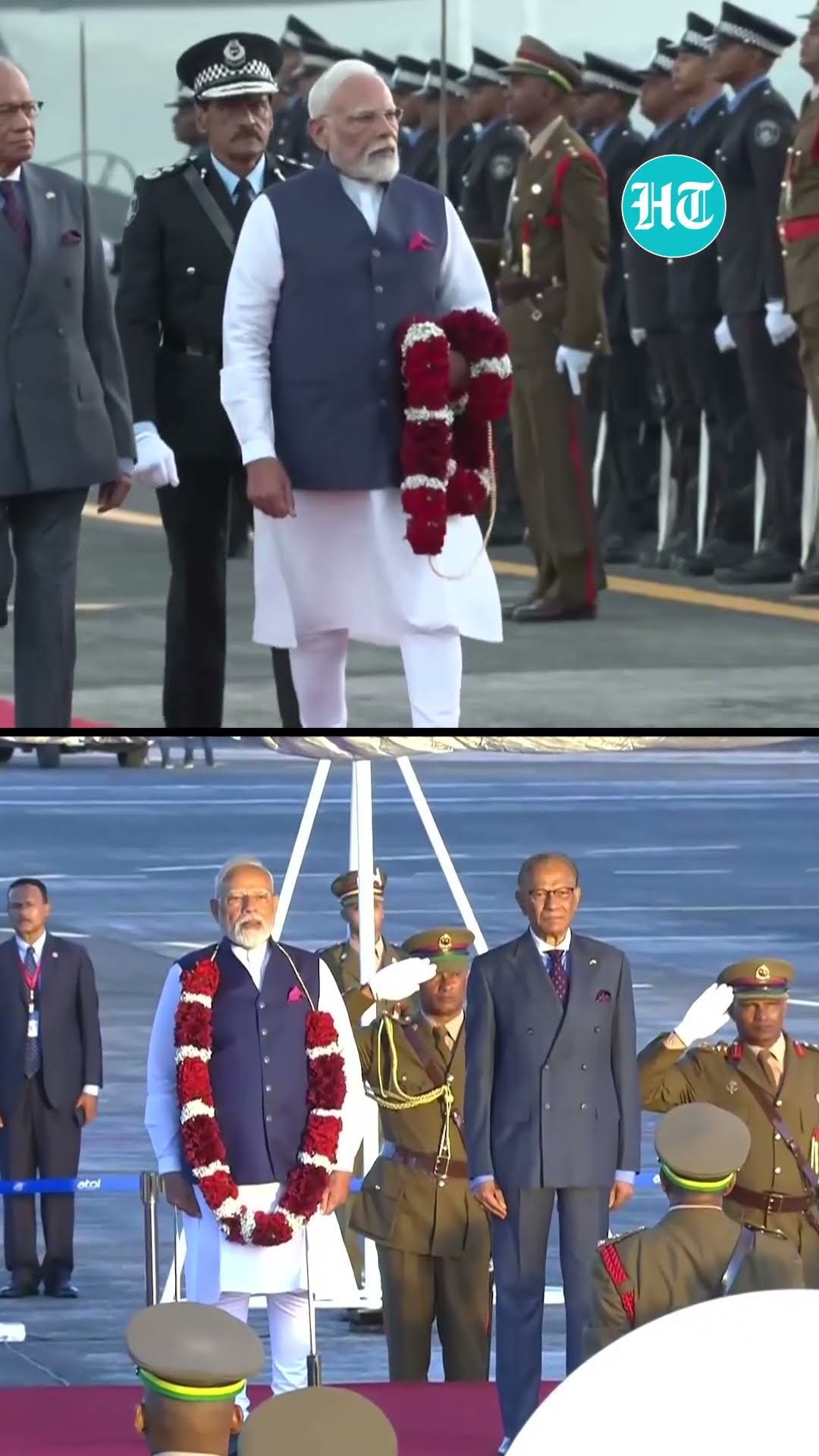 PM Modi Receives Guard Of Honour In Mauritius