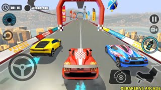 Impossible Car Tracks 3D - Car Driving Stunts Sim | Two Red Cars Multiplayer Mode Android Gameplay