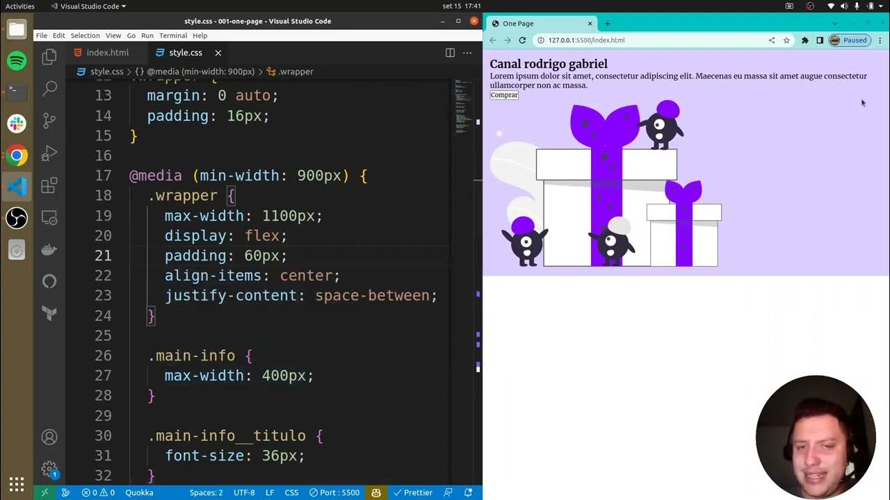 001 - HTML+ CSS - Onepage - PARTE 4 - YouTube
