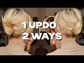 3 MINUTE UPDO TWO WAYS easy updo for short hair