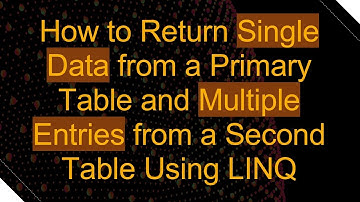 How to Return Single Data from a Primary Table and Multiple Entries from a Second Table Using LINQ