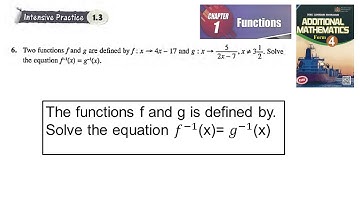 Functions intensive practice 1.3 Q6 latihan intensif 1.3 add maths form 4 textbook kssm