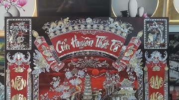 Tranh liễn thờ sơn mài cửu huyền thất tổ cẩn ốc xà cừ cao cấp