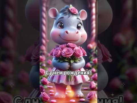 С днём рождения! #открытка #красота #арт #cute #нейросеть #сднемрождения