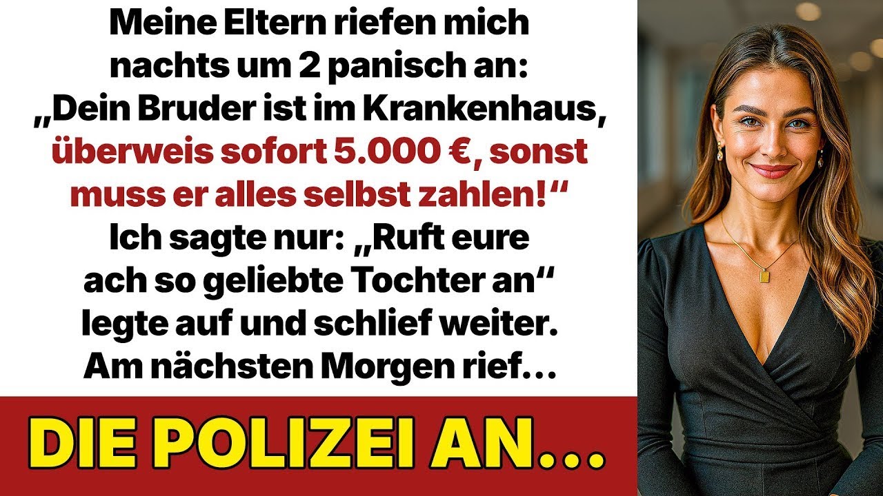Meine Eltern verlangten nachts Geld für meinen Bruder, doch plötzlich rief die Polizei an!
