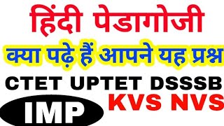 हिंदी पेडागोजी के बीच महत्व प्रश्न, CTET 2018 UPTET/DSSSB/PGT/TGT/PRT/KVS/NVS