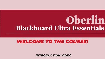 Blackboard Ultra Essentials for Faculty: Introduction to the Course