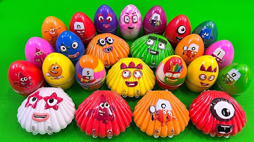 Digging up Numberblocks in Rainbow Eggs, Seashell with CLAY Coloring! Satisfying ASMR Videos