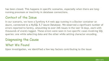 Resolving Error while sending QUERY packet in Symfony Applications Using MySQL