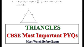Triangles 🔥 Class 10 Important Questions | Class 10 Maths Most Important PYQs | CBSE Maths class10