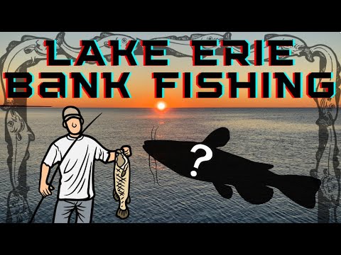 Bank Fishing LAKE ERIE for Largemouth BASS!!  Unexpected catch WOW!!