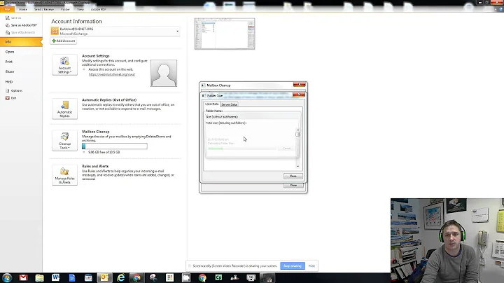 Outlook deleting emails and emptying trash