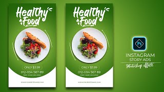 Instagram Foods Story banner Ads Design In Photoshop Tutorial screenshot 5