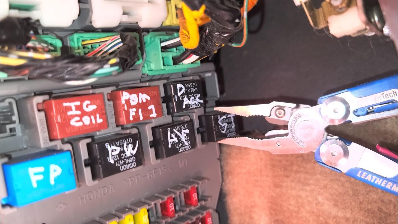 2005 Honda Odyssey Starter Fuses & Relay Location, No Crank
