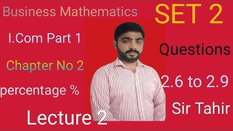 Economic lecture Business Mathematics Part 1Question 2.6 to 2.9 Urdu and Hindi