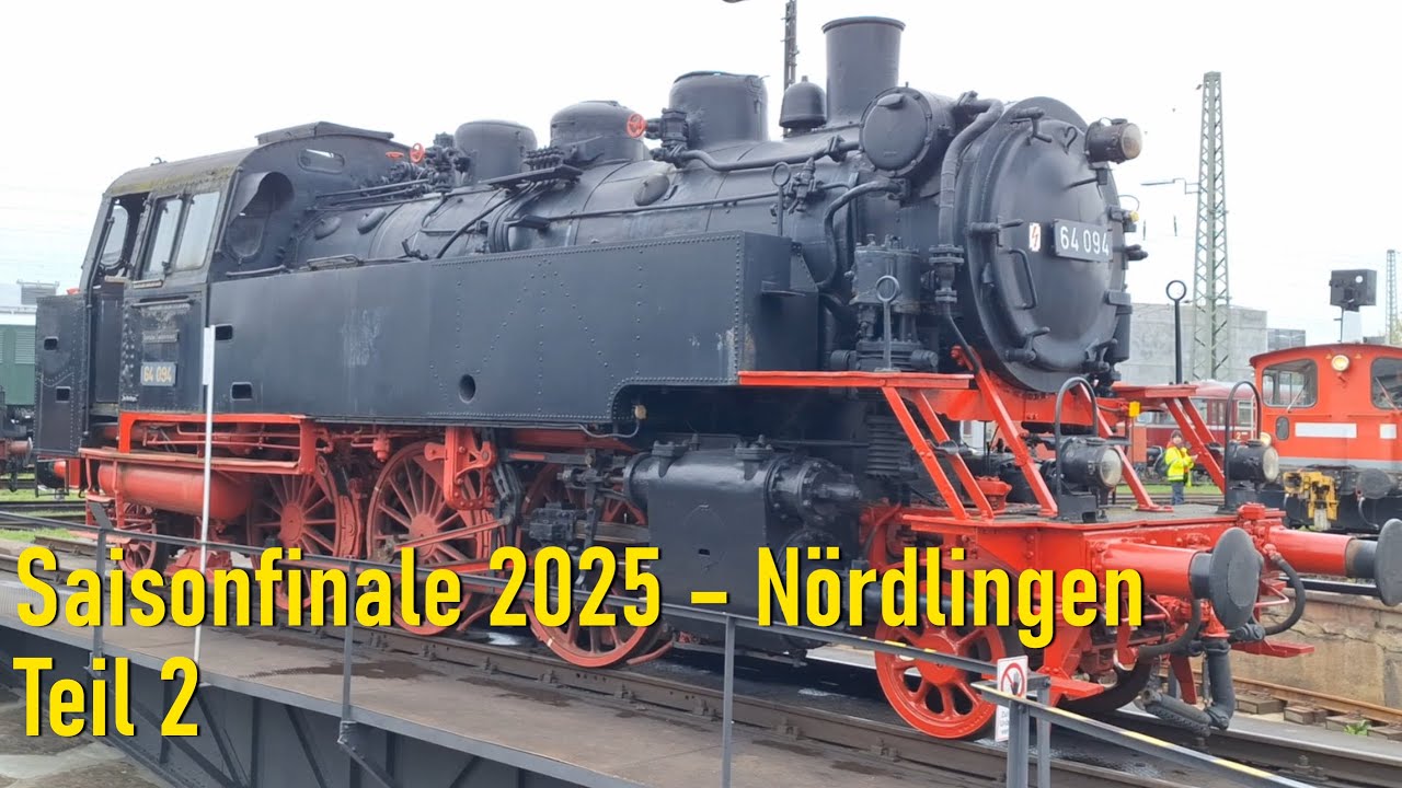 Dampf pur in Nördlingen – 52 8168, Lok Füssen, 64 094 & Köf III!