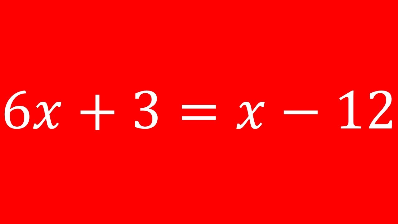 How to solve an equation with variable on both sides - YouTube