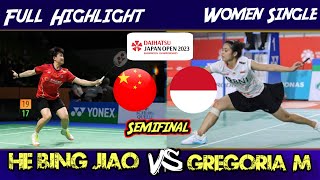 Full Highlight Gregoria tunjung vs He bing Jiao japan open | 2023 Terbaru SF