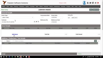 How to create labour order in IentERPrises