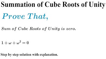 Summation of cube roots of Unity. 1+ω+ω^2=0. Matric class 10th Math Solution
