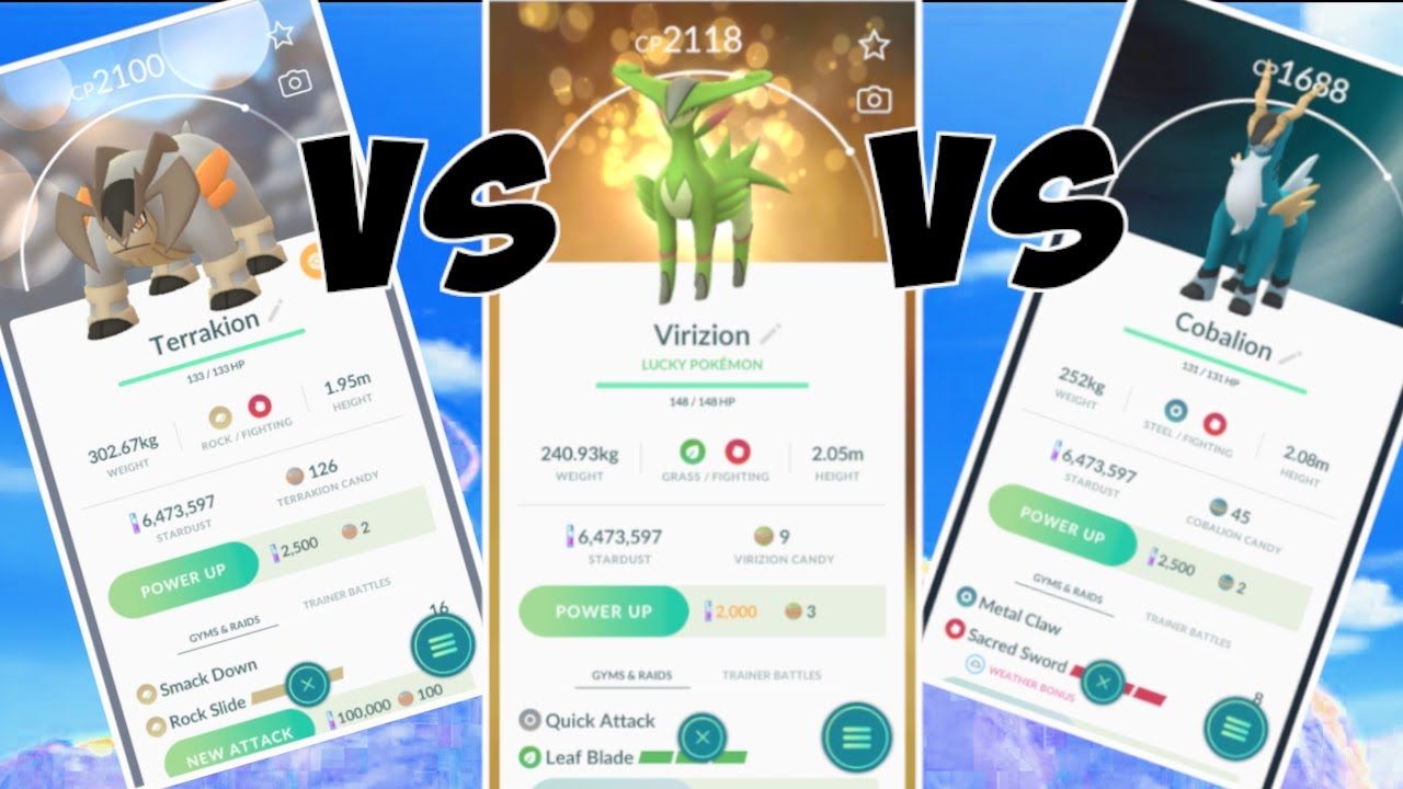 Pokemon Go Cobalion, Terrakion and Virizion: Best counters