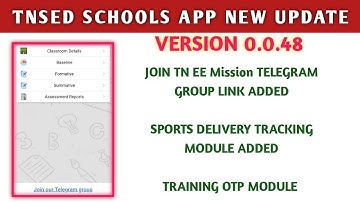 TNSED SCHOOLS APP NEW UPDATE VERSION 0.0.48 | TRAINING OTP MODULE ADDED