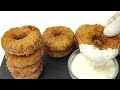 Crispy chicken doughnuts with cheesy garlic sauce  make and freeze  chicken donuts