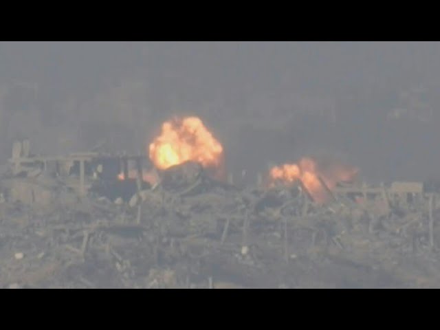 Explosion in northern Gaza seen from Israel | AFP class=