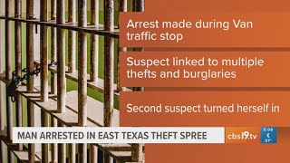 East Texas man linked to multiple burglaries, thefts arrested