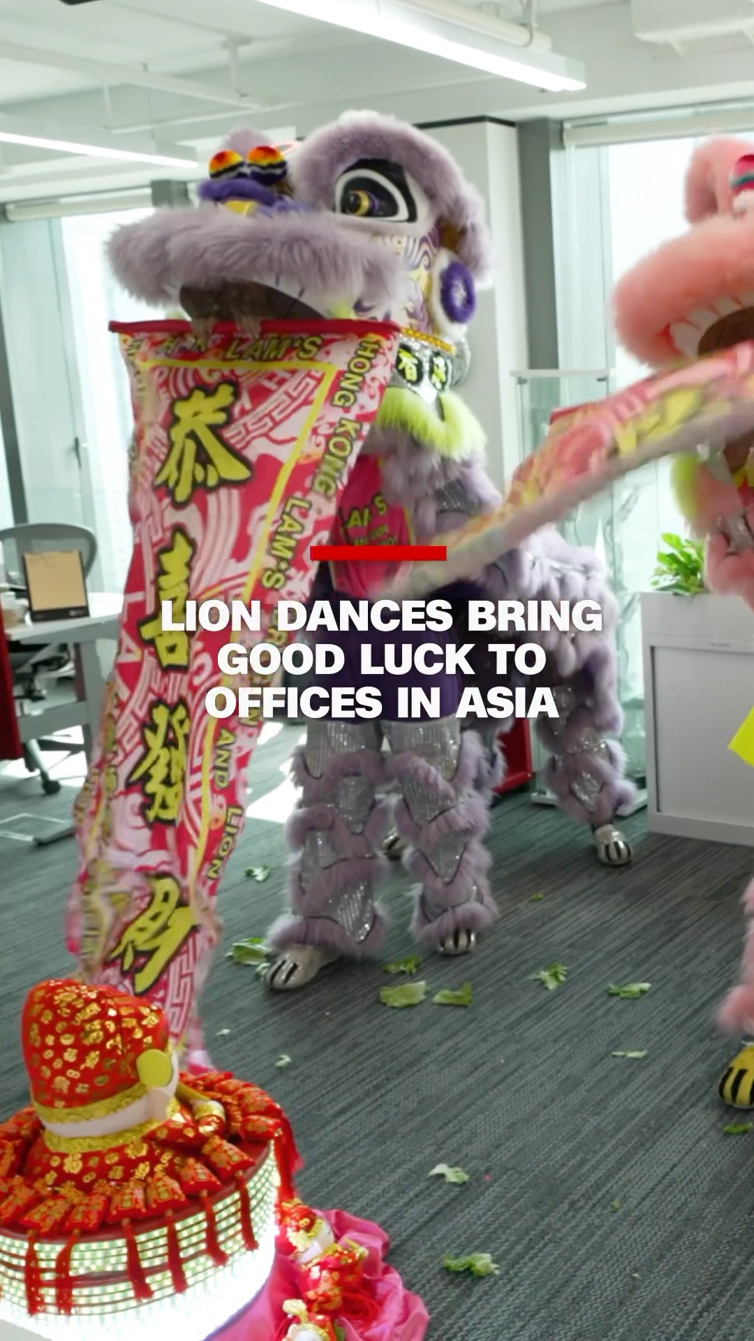 Lion dances bring good luck to offices in Asia