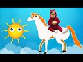Веселая детская песенка про солнышко и стишок про лошадку
