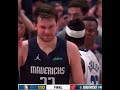 Luka Doncic daps up Patrick Beverley and then waves goodbye