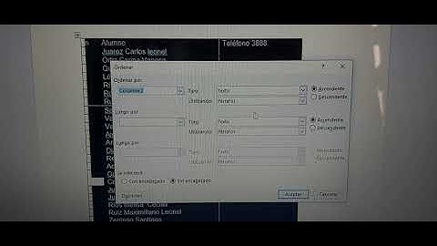 Como ordenar alfabéticamente en tablas en Word