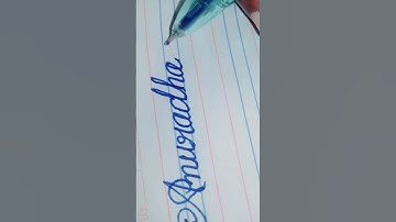 anuradha stylish name writing in cursive handwriting #shortvideo #ytshorts
