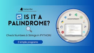 Python Program to check Palindrome or not | Simple Programs for Numbers & Strings