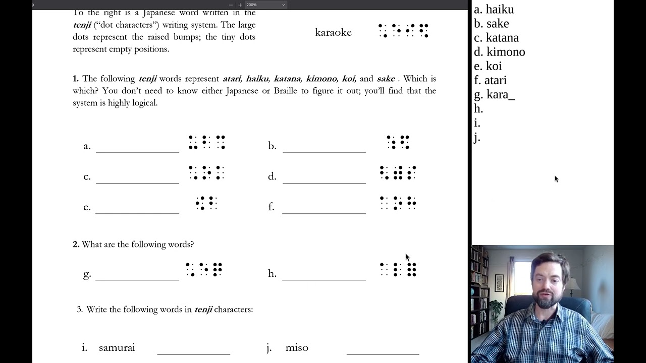 International Linguistics Olympiad Sample Problems: 4. Japanese Braille