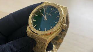 Men's Paul Rich Frosted Star Dust II - Gold / Green 43MM