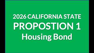 Prop 1 2026 - AUTHORIZES BOND FOR HOUSING AND AFFORDABILITY PROGRAMS
