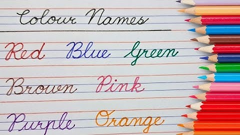 Color names in English cursive writing, कर्सिव लेखन में रंगों के नाम कैसे लिखें improve handwriting