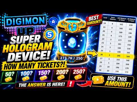 Digimon Up - SUPER HOLOGRAM DEVICE! DON'T Waste Your Tickets! Get MAX Power & Better Gear!
