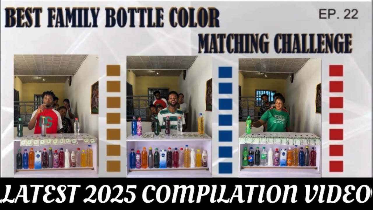 THE BEST FUNNY, SMART  & ENTERTAINING FAMILY BOTTLE COLOR MATCHING CHALLENGE-SUBSCRIBE 