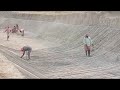 canal bed preparation and rebar Laying