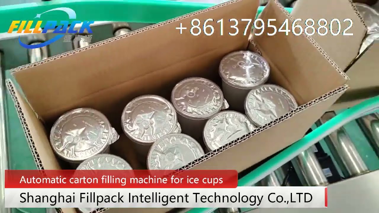 Carton filling packing machine for ice cube cups