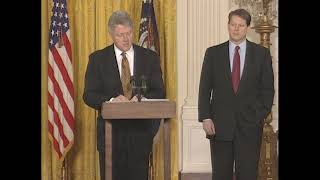President Clinton Following Meeting w/ Entertainment & Media Execs (1996)