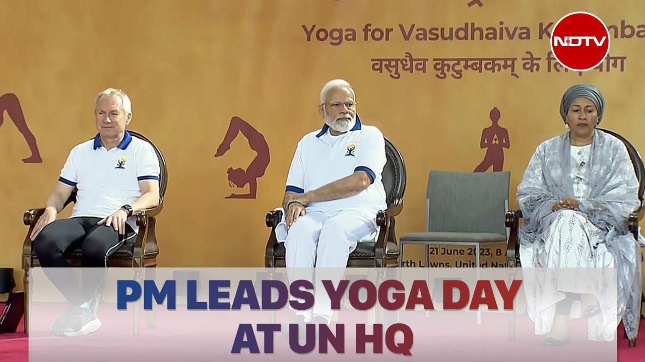 PM Modi Leads Yoga Day Celebrations At UN Headquarters In New York