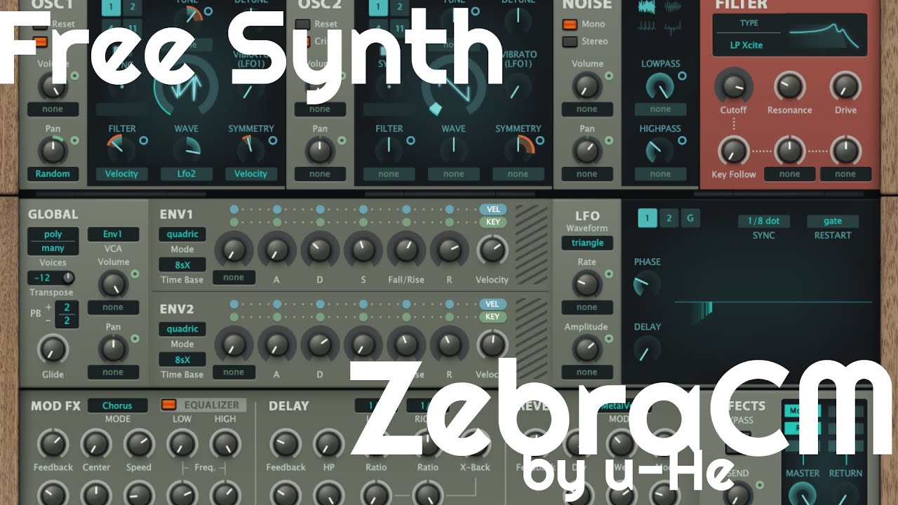 Free Synth - ZebraCM by u-He (No Talking)